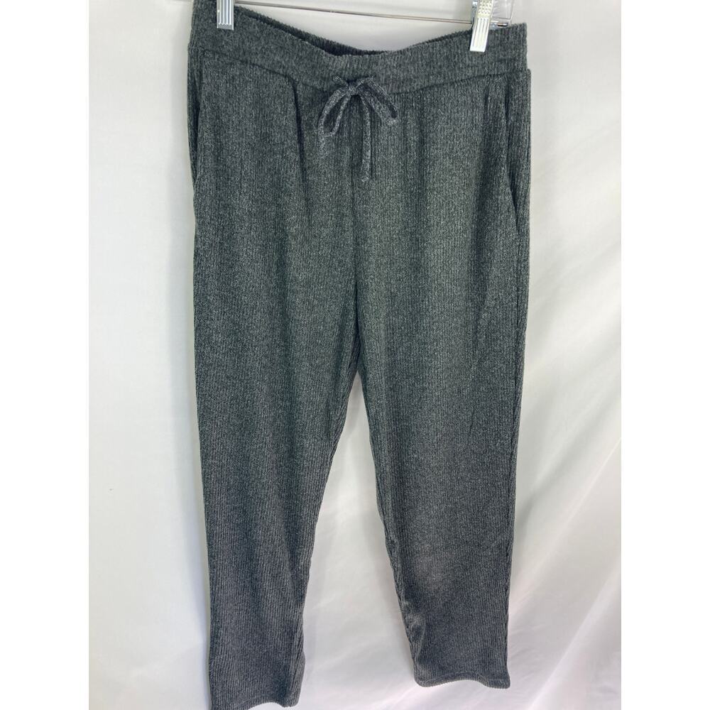 Lands End Ribbed Knit Grey Sweatpants Size Small 6-8